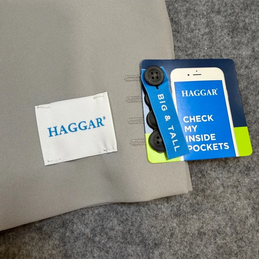 Haggar The Active Series Blazer Mens 50 Short Gray Tailored Fit Sport Coat New